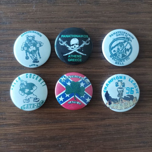 Panathinaikos badges like new, pack of 6 pieces 1995-1996