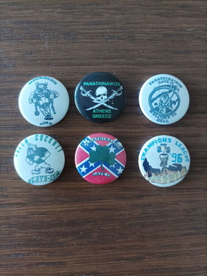 Panathinaikos badges like new, pack of 6 pieces 1995-1996