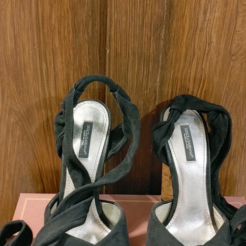 Dolce & Gabbana sandals used, black suede, size 38, cork sole