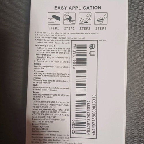 Babyboomer false nails set of 24 new with file and glue stickers