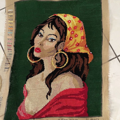 Handmade frame used, dimensions 0.47x0.36