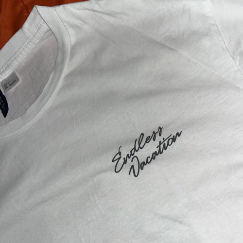 H&M Endless Vacation T-Shirt, white, size L