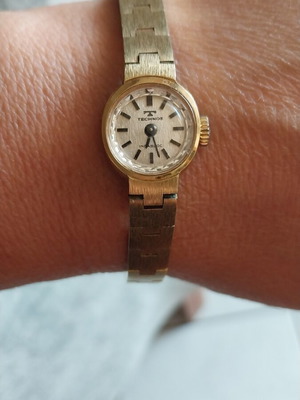 Technos Incabloc women's vintage watch, gold-plated steel