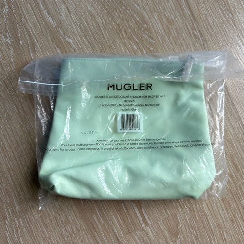 Mugler parfums small light green cosmetic pouch new