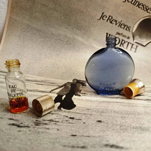 Je Reviens vintage miniatures by Worth used, 1950s perfume bottles
