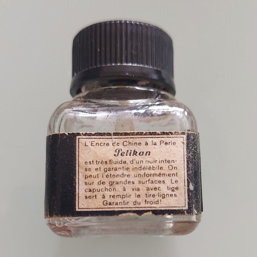 Pelikan ink bottle used, antique 1920-30, rare collectible