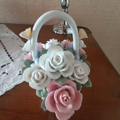 Vintage porcelain decorative basket like new