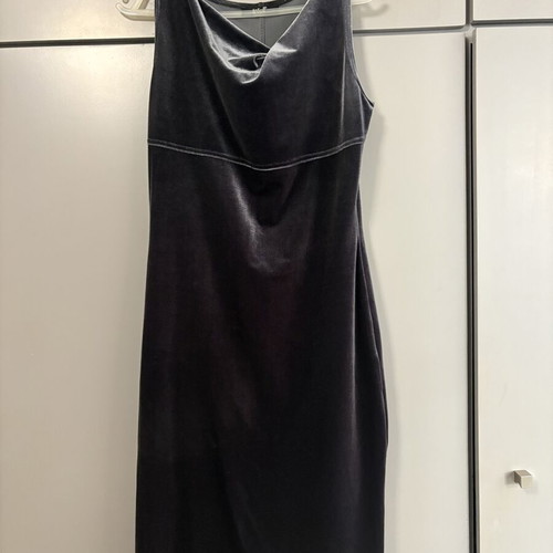 Le Full Made in Italy velvet dress gray anthracite like new