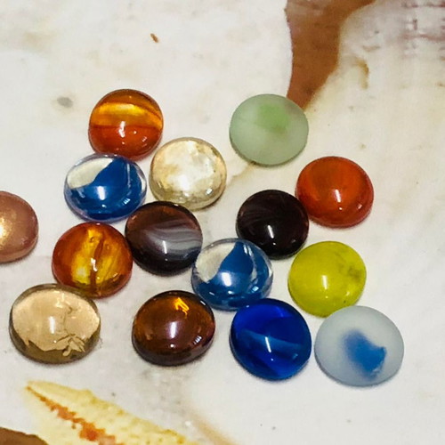 Pack of 15 glass cabochons for jewelry making new