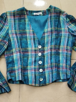 PANTON linen jacket used, striped multicolor with lining