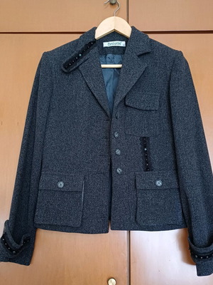 Gray-Pencil Jacket used with unique details size 44