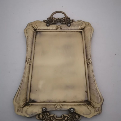 Brass serving tray with handles used, 1960s vintage