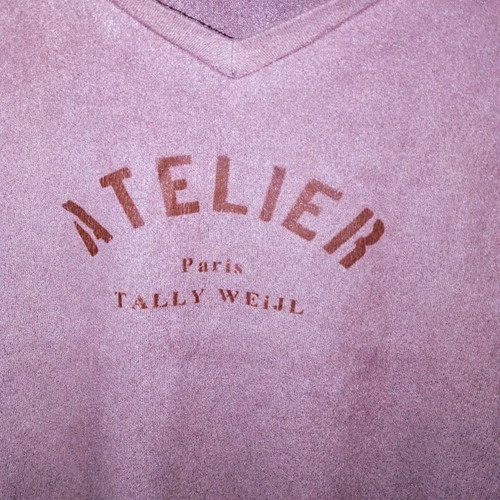 Tally Weil velour bodysuit pink size medium like new, elastic