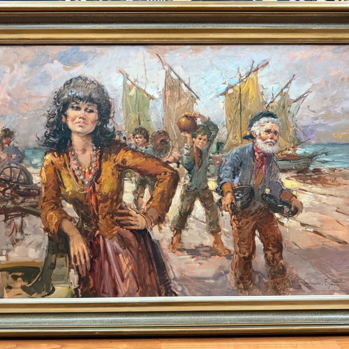 Nino Salvadori Esposito artwork used, framed oil painting