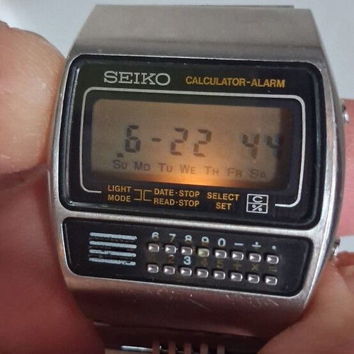 Seiko digital calculator watch 1980 used, functional
