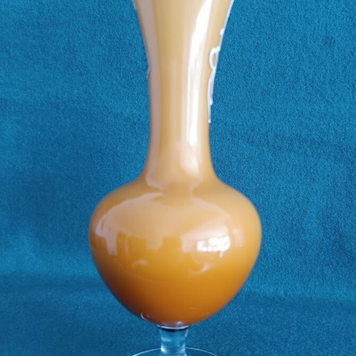 Italian Stelvia Opalina Fiorentina vase like new, orange, hand-painted