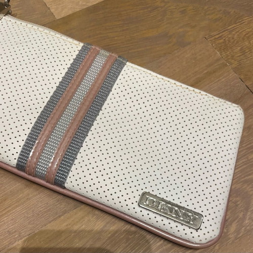 DKNY leather wallet bag like new, white handheld
