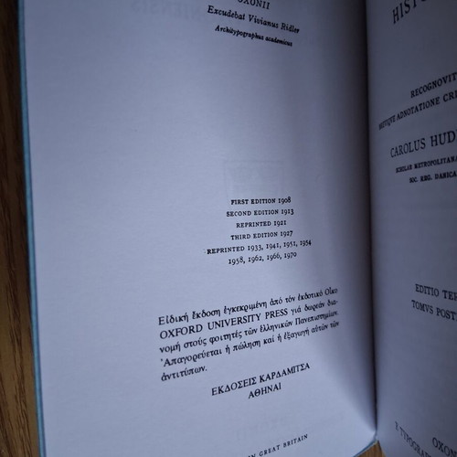 Herodoti Historiae Oxford Classical Texts volumes one and two