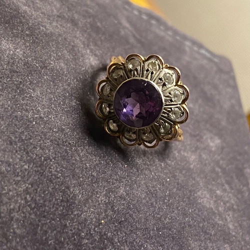 18K ring with 2.5k alexandrite used, antique
