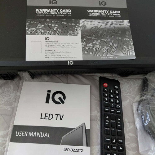 IQ LED-3223T2 TV like new with Telco AV-961 digital antenna