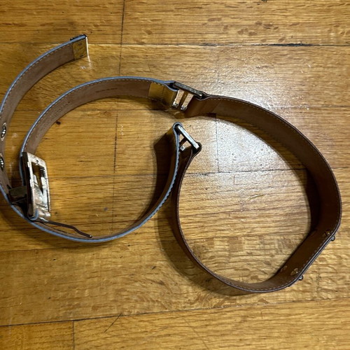 D&G belt refurbished, beige leather with silver details