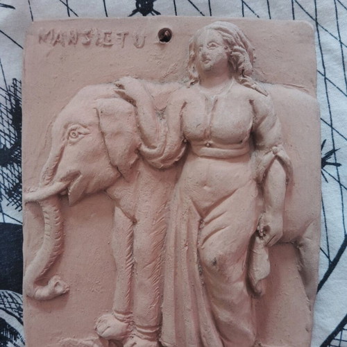 Vintage ιταλικό διακοσμητικό κεραμικό πλακίδιο σαν καινούργιο, τερακότα