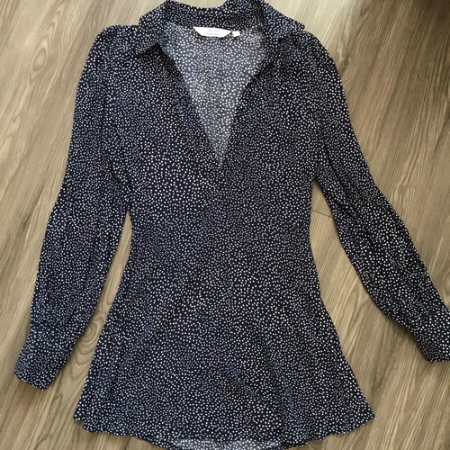 & Other Stories Mini Dress XS Like New, Blue and White
