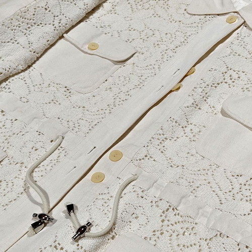 Linen parka white XL used with cotton lace and lining