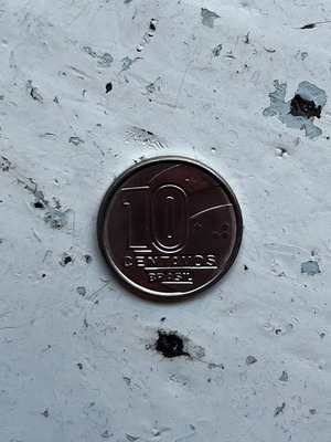 Brazil 10 Centavos 1990 Coin used