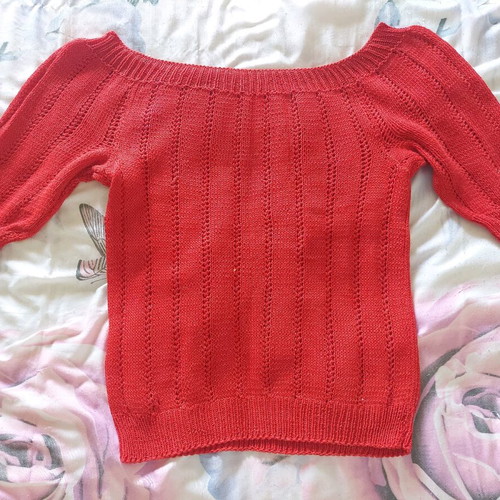 Handmade wool sweater used, red color, size M
