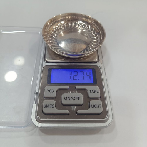 Vintage 925 Sterling Silver Miniature Dish with Fluted Swirl Edge