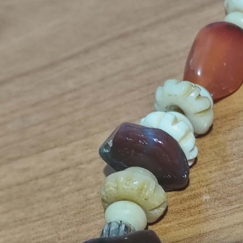 Necklaces from camel bone and semi-precious stones like new