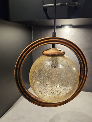 Vintage ring lamp with glass globe MCM like new