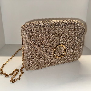 Χειροποίητη πλεκτή Τσάντα Crochet, Μπεζ