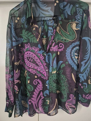 Zara semi-transparent shirt like new, black multicolor, size M