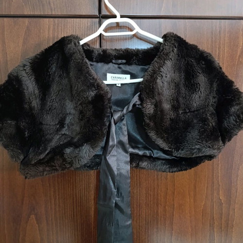 Caramela bolero fur jacket like new, size S, brown