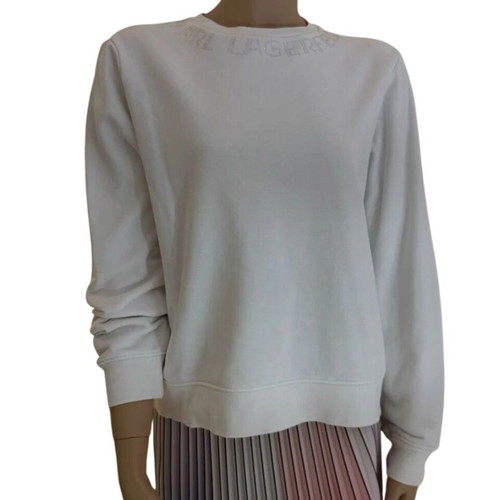 Karl Lagerfeld white sweatshirt with strass logo like new – Small/M