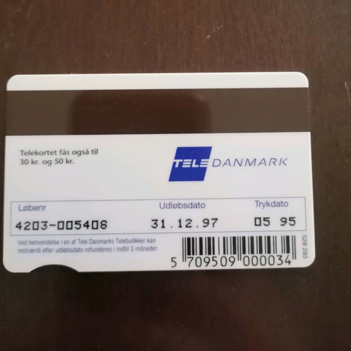Denmark phone card used