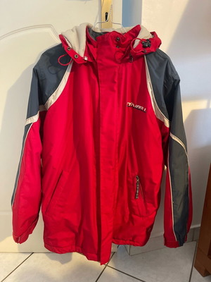 O’Neil men's waterproof jacket used, gray and red, size M