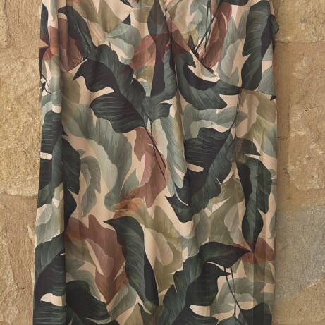 Ted Baker London Tropical Palm Print Satin Slip Dress like new, size L