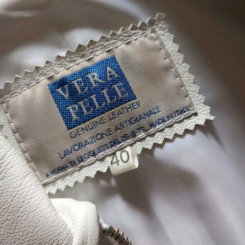 Vera Pelle leather jacket white, like new, size 40