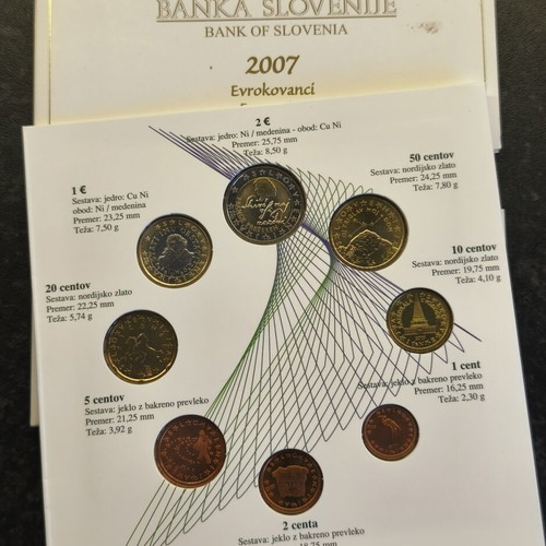 Official Mint Set of Bank of Slovenia 2007, new