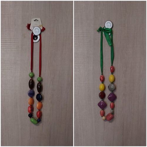 Handmade colorful necklaces new, pack of 2, 90cm length