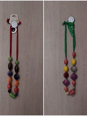 Handmade colorful necklaces new, pack of 2, 90cm length