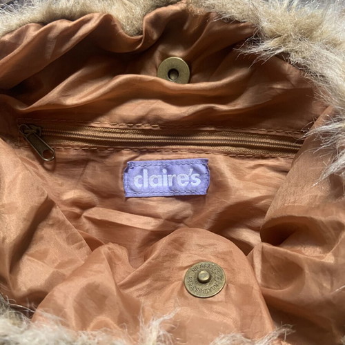 Claire's women's fluffy shoulder bag used, 44x35 cm