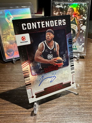 Panini Contenders EuroLeague 2025-26 Tyrique Jones Red Parallel Autograph card 11/49