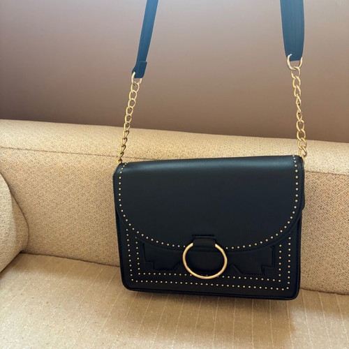 Black crossbody women's bag like new with gold details
