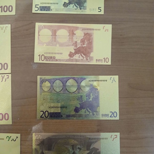 Paper Euro souvenirs new with golden finish