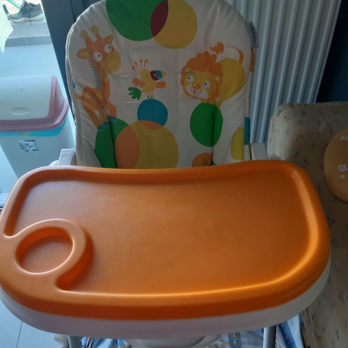 Giordani high chair used with adjustable backrest and height