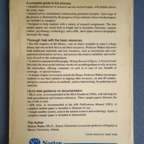 Writing Research Papers: A Norton Guide book like new